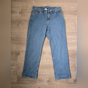 Liz Claiborne Straight Modern Light Wash Blue Denim Jeans Petite Cropped Short